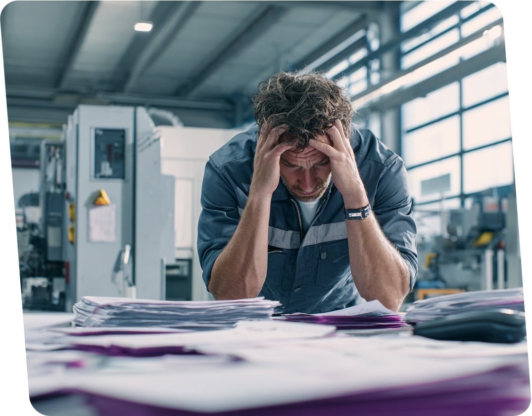 Ueberforderter Produktionsleiter im Shopfloor
