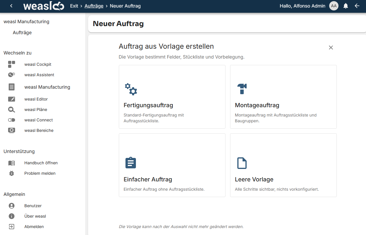 weasl Manufacturing für die moderne Produktion