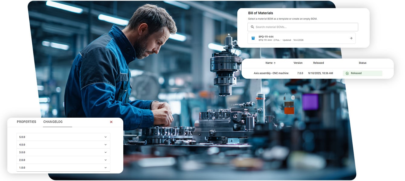 The worker assembles the item according to the work instructions
