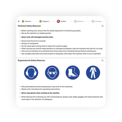 Implementing operating instructions with weasl