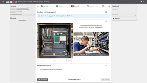 Papierlose Arbeitsanweisungen