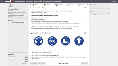 Digitale Arbeitsanweisungen in weasl