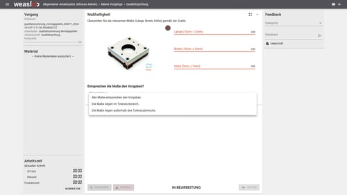Betriebsdatenerfassung während des Bearbeitungsprozesses