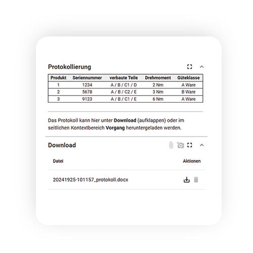 Automatische Sicherung und Protokollierung der Daten